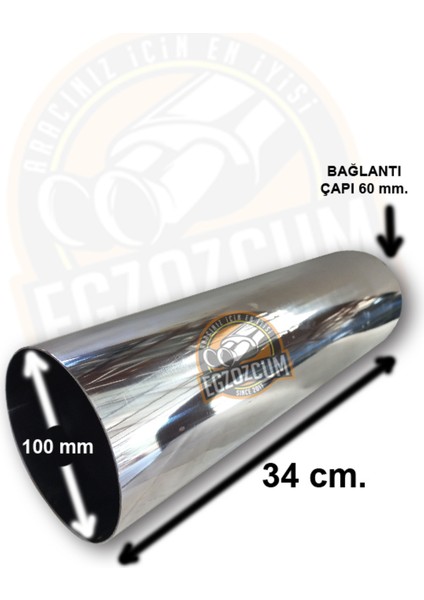 100 Mm. Fırtına Sesli Pazlanmaz Krom Egzoz Ucu Minibüs Crafter, Sprinter Uyumlu fiyatları