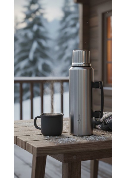 1.5 L Paslanmaz Çelik Termos Katlanır Kulp Sızdırmaz 24 Saat Sıcak 48 Saat Soğuk Bpa Free