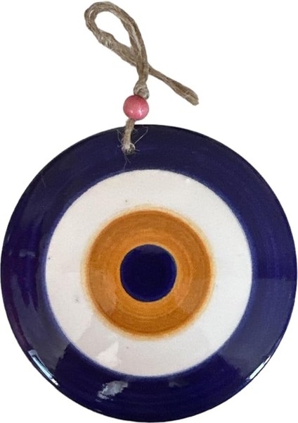 El Yapımı Nazar Boncuğu Duvar Dekorasyonu, Seramik El Işçiliği Hediyelik Eşya, Asılı Dekor, Kapı, Duvar ve Bahçe Süsü, Premium Seramik (10 Santimetre)