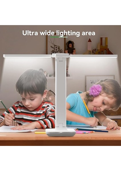 Çift Kafa Masa Lambası LED Kısılabilir, Kademesiz Karartma 3 Renk Sıcaklığı Seviyeleri Göz Koruması LED Masa Lambası, USB Portu Masa Lambası Çocuklar, Yatak Odası Ofis Için Dokunmatik Kontrol Masa Lambası modelleri