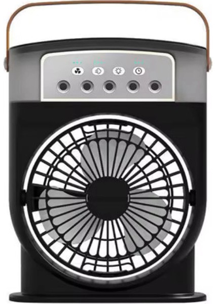 Şarjlı 600 ml Su Hazneli Taşınabilir Masaüstü Vanilatör Güçlü Fan ve 2000 Mah Pil Siyah