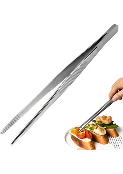 Maşa Cımbızı Paslanmaz Çelik Mangal Chef Maşası, Profesyonel Mutfak Cımbızı, Uzun Saplı Gıda Cımbızı, Çok Fonksiyonlu Mangal Cımbızı,barbekü Maşası 30 cm