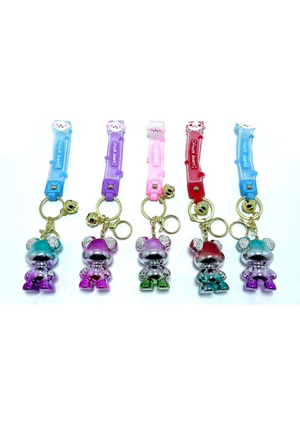 Taşlı Ayıcık Silikon Anahtarlık LIV323