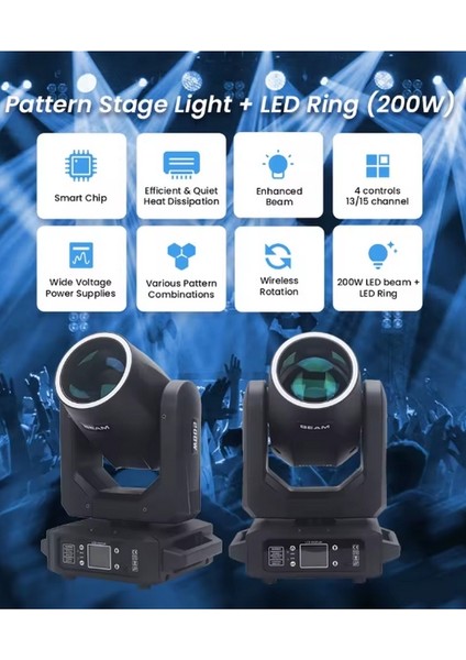 Beam 200W LED Dj Disko Sahne Işıklandırması modelleri