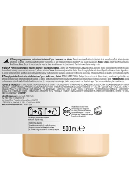 L'oreal Professionnel Serie Expert Absolut Repair Yıpranmış Saçlar için Onarıcı Şampuan 500 ml fırsatları