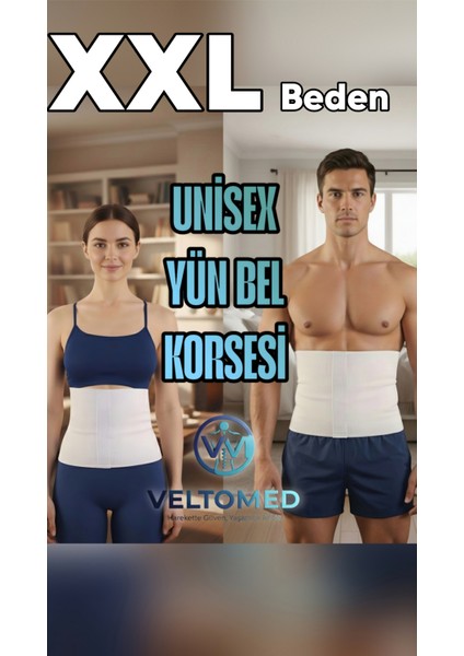 Unisex Yün Korse- Sıcak Tutar - Bel Ağrıları Fıtık Bel Kuşağı, Giydirmeli Yün Bel Korsesi