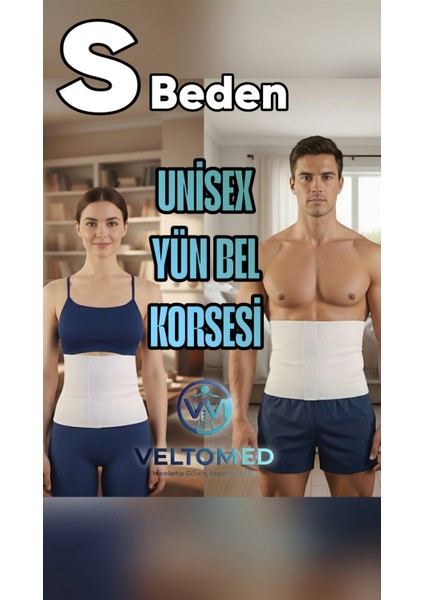 Unisex Yün Korse- Sıcak Tutar - Bel Ağrıları Fıtık Bel Kuşağı, Giydirmeli Yün Bel Korsesi