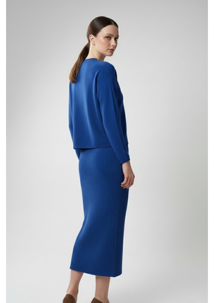 Kadın Hırka Elbise Ikili Takım - Mavi fırsatları