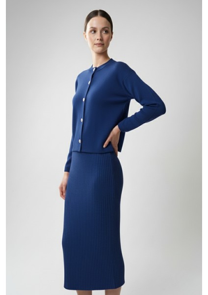 Kadın Hırka Elbise Ikili Takım - Mavi indirimleri