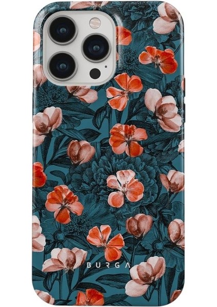 Iphone Uyumlu Burga Çift Tabanlı Dayanıklı No Rain No Flowers Desenli Kılıf