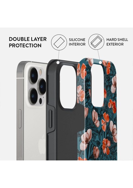 Iphone Uyumlu Burga Çift Tabanlı Dayanıklı No Rain No Flowers Desenli Kılıf fiyatları