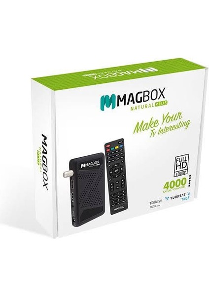 Magbox Natural Plus Full Hd 1080P Uydu Alıcısı Tkgs Uyumlu - 4000 Kanal