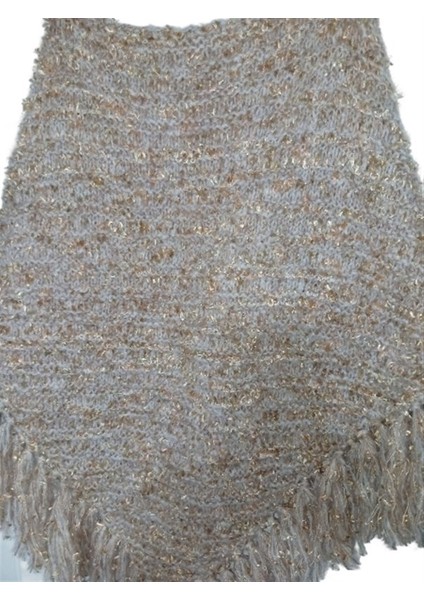 El Örgüsü Kırçıllı Simli Bej Orta Boy Şal indirimleri