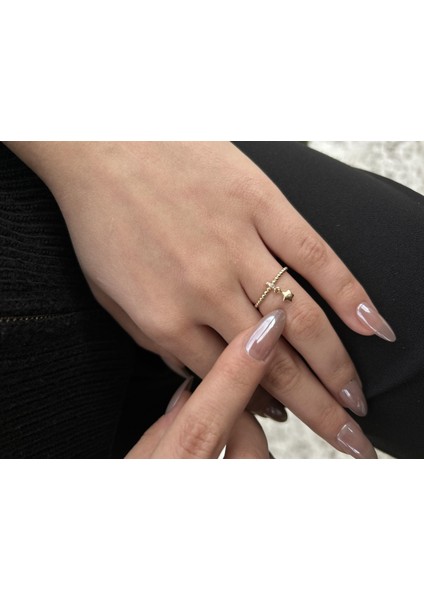 14 Ayar Altın Yıldız Sallantılı Yüzük modelleri