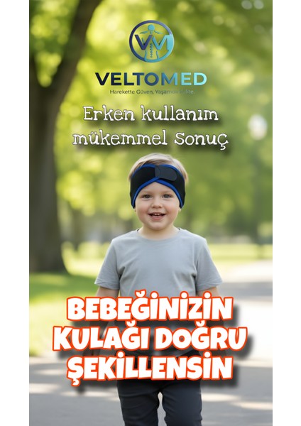 Çocuk Kepçe Kulak Bandajı - Yenidoğan Kulak Düzleştirme, Kulak Koruma, Yumuşak Konforlu.