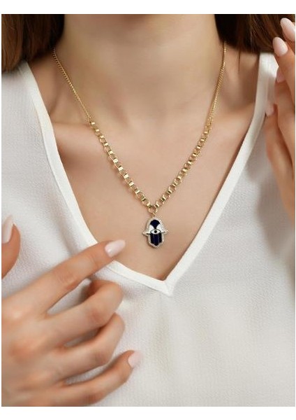 14 Ayar Altın Mineli Fatıma Ana Kolye