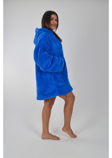 Welsoft Kapüşonlu Giyilebilir Tv Battaniyesi Unisex Peluş Oversize Panço Sabahlık modelleri