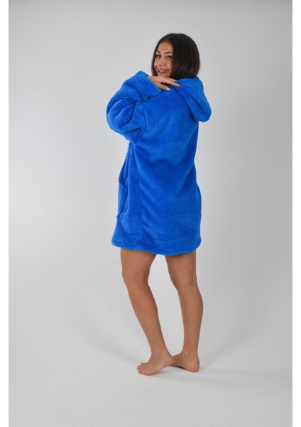 Welsoft Kapüşonlu Giyilebilir Tv Battaniyesi Unisex Peluş Oversize Panço Sabahlık fırsatları