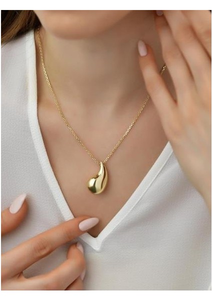 14 Ayar Altın Damla Kolye