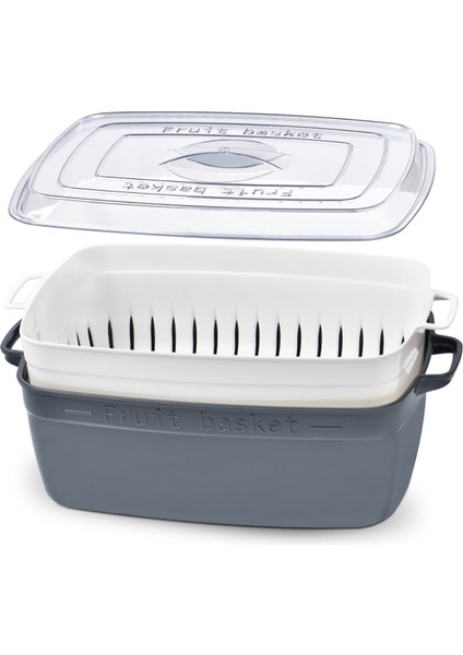 Hazneli Süzgeçli Saklama Kabı Meyve Sebze Yıkama Süzgeci Kapaklı Buzdolabı Saklama Kutusu modelleri