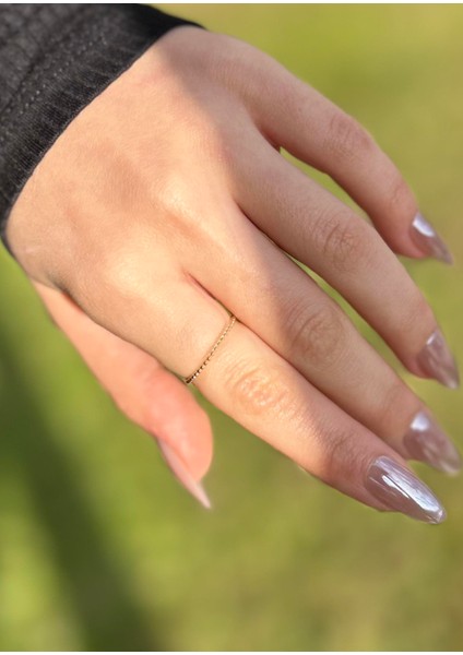 14 Ayar Altın Yarımtur Minimal Tarz Yüzük