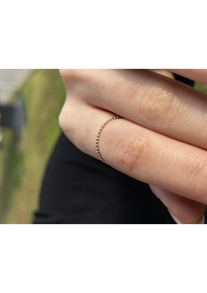 14 Ayar Altın Yarımtur Minimal Tarz Yüzük modelleri