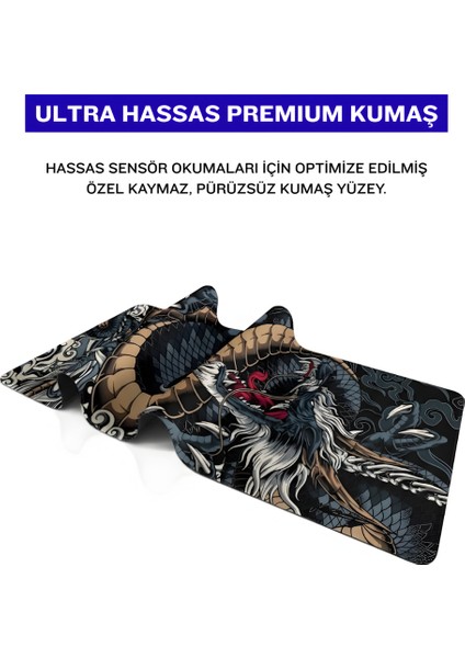 8 Farklı Model Dikişli Kenar 90X40 cm Dijital Oyuncu Gaming Mouse Pad