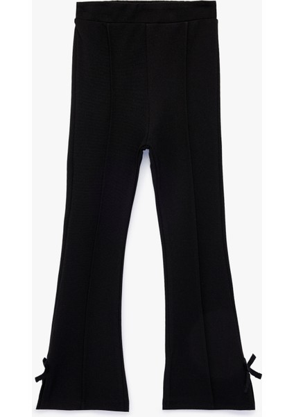 Viskon Karışımlı Beli Lastikli Fiyonk Detaylı Ispanyol Paça Tayt