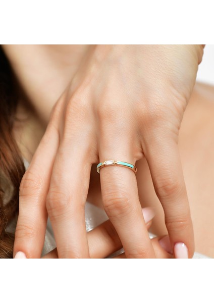 14 Ayar Altın Mineli Ortası Taşlı Yüzük fiyatları