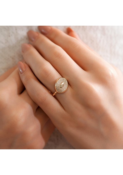 14 Ayar Taş Detaylı Tasarım Altın Yüzük fiyatları