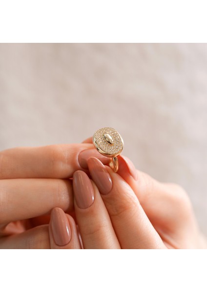 14 Ayar Taş Detaylı Tasarım Altın Yüzük modelleri