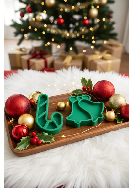 Sevimli Kış Sunum Seti - Yılbaşı Özel - Yeşil ( Kırılmaz ) indirimleri