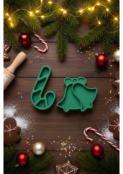 Sevimli Kış Sunum Seti - Yılbaşı Özel - Yeşil ( Kırılmaz )