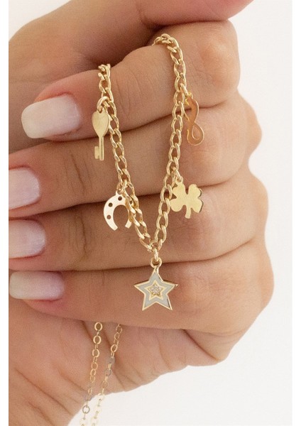 Zarif Şans Motifli Altın Kolye fiyatları