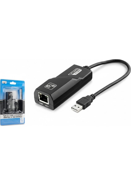 Ethernet Card USB 3.0 1000 Mbps Siyah HDX5274 Emr 1 Adet