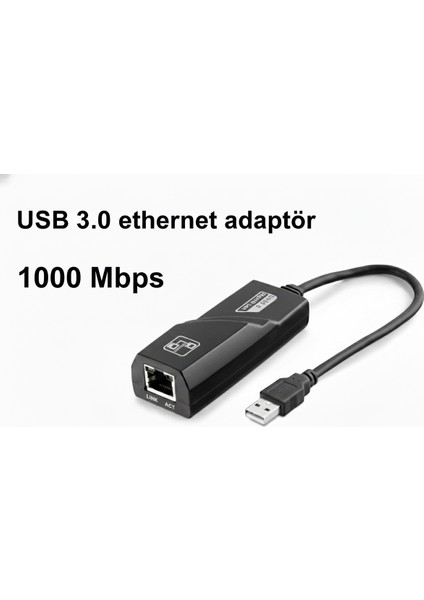 Ethernet Card USB 3.0 1000 Mbps Siyah HDX5274 Emr 1 Adet fiyatları