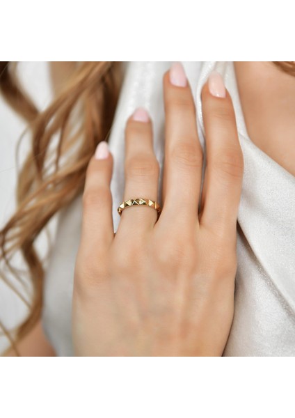 14 Ayar Altın Simetrik Tasarım Yüzük