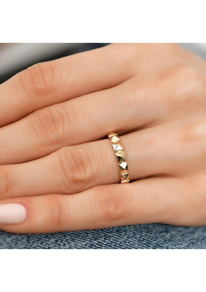 14 Ayar Altın Simetrik Tasarım Yüzük fiyatları