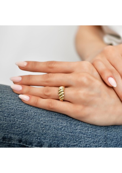 14 Ayar Altın Çapraz Burgu Yüzük fiyatları