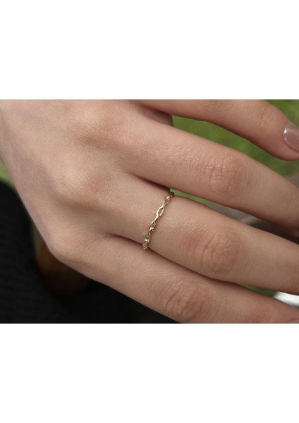 14 Ayar Altın Minimal Zincir Yüzük fiyatları