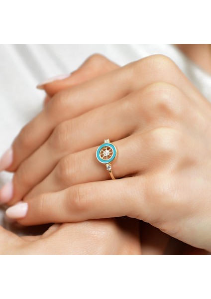 14 Ayar Altın Gemici Mineli Yüzük fiyatları