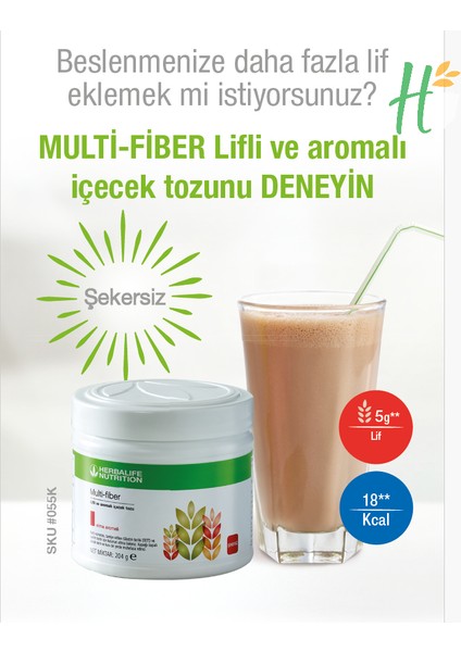 Multi-Fiber - Lif Takviyesi ve Elma Aromalı Içecek Tozu 204 G