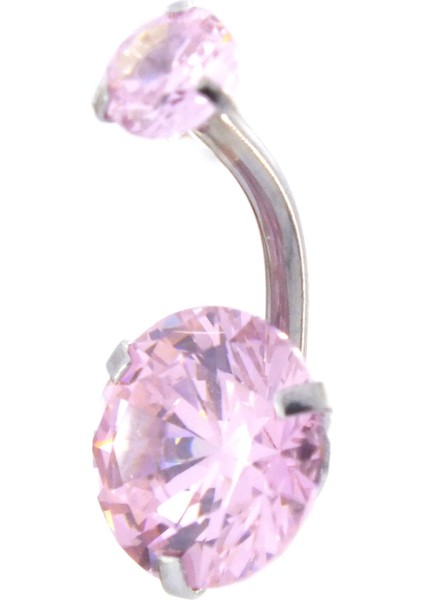 316L Çelik Pembe Zirkon Taşlı Piercing PRC-207