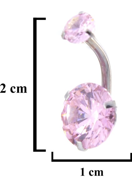 316L Çelik Pembe Zirkon Taşlı Piercing PRC-207 fırsatları