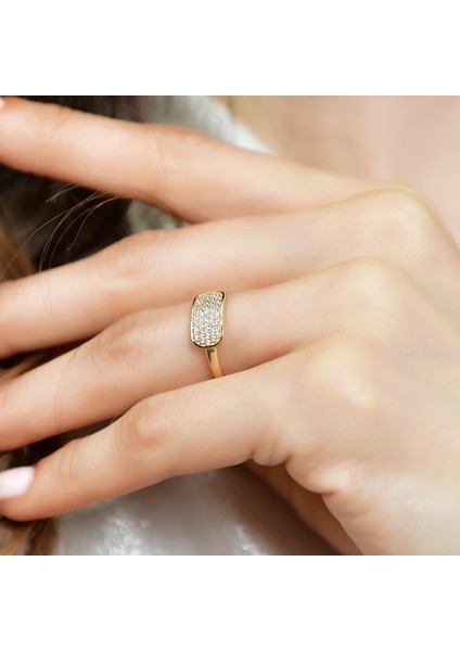 14 Ayar Altın Parıltılı Yüzük