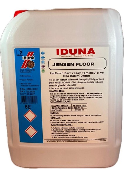 Jensen Floor Parfümlü Sert Yüzey Temizleyici ve Cila Bakım Ürünü 5 L