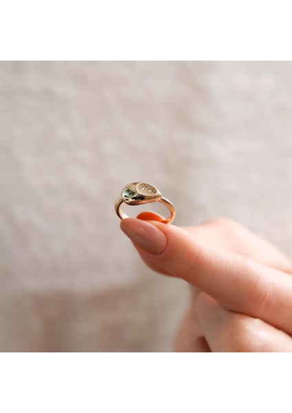 14 Ayar Damla Taş Detaylı Altın Yüzük fiyatları