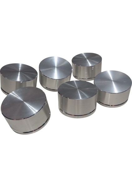 6 Adet Alüminyum Ses Kontrol Pot Başlığı 44X24MM Gümüş 6mm D Tip ve Tırtıl Mile Uygun