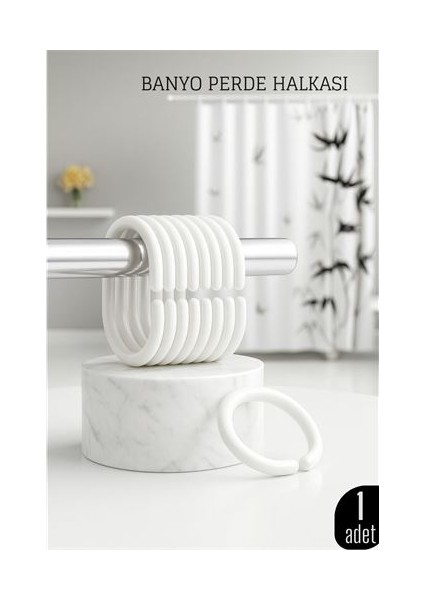 Banyo Perde Halkası Dayanıklı, Kolay Takılan, Şık Tasarım