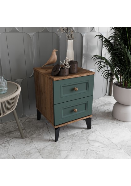 Loren 2 Çekmeceli Komodin Tamamı Mdf (Yeşil) fiyatları